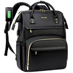 Custom Hot Sale Carry on school work bookbag mochila luxury PU leather Nurse Teacher Daypack women laptop backpack with USB Port