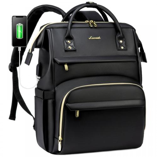 Custom Hot Sale Carry on school work bookbag mochila luxury PU leather Nurse Teacher Daypack women laptop backpack with USB Port