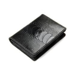 ODM Mini Cartera De Hombres Luxury High End Design Genuine Ostrich Leather Leg Skin Card Holder Wallet Vintage Smart Card Case