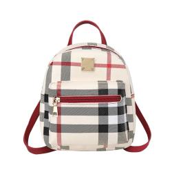 2024 Plaid Fashion Backpack Single Strap Portable Student Schoolbag Lady's Portable Shoulder Bag Chain Wholesale Foreign Trade
