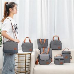 Custom Logo Lunch Box Bento Bag Oxford School Office Travel Portable Thermal Insulated Lunch Bag Ice Cooling Bag