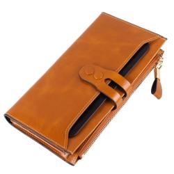 2024 Custom Genuine Leather RFID Long Wallet For Fashionable Women With Removable Holders