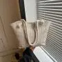 2024 New summer style women's straw bag thick string large capacity tote bag simple seaside beach handbag for women