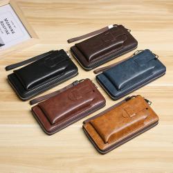 Men's Multi Card Zipper Multi functional Phone Bag Wallet
