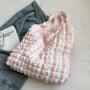 Large Capacity Korean Version Folds Cloud Puff Bag Women'S New Single Shoulder Underarm Bag Hand Canvas Shopping Bag