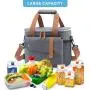 Customized Logo Insulated Thermal Bags Soft Tote Bento Lunch Box Portable Picnic Cooler Bag with Shoulder Strap