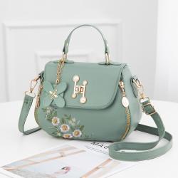2022 Cute Big Fashion Shoulder Ladies Floral Embroidery Designs Leather Womens Mini Bags