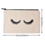 Gelory Wholesale Canvas Eyelash Cosmetic Makeup Bags Travel Pouches Toiletry Cases Women Girls Women Makeup Pouch Zipper Bag