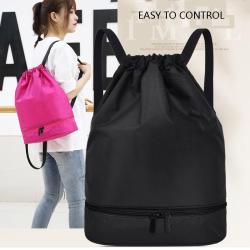 ZR120 Strap Pocket Drawcord Backpack Swimming Bag Simple Outdoor Travel Backpack Dry and Wet Separation Printing
