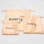 Custom Rose Gold Satin Dust Silk Bag For Handbag Hair Lingerie Packaging Gift Jewelry Drawstring Satin Pouch