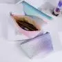 Personalized Gradient Color Cosmetic Bags Travel Waterproof PU Leather Cosmetic Organizer Toiletry Pouch Bag