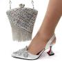 Matching lady handbag shoes and bags set women heels sets purse lace-up for wedding shoes to match bag set women party shoes