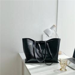 Customized Factory High Quality Shoulder Bag Vegetarian PU Leather Tote Large Capacity Shopping Bag For Women
