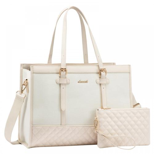 LOVEVOOK Fashion Design Canvas+PU Leather Large Business Work Office Handbags Ladies Custom Logo Laptop Tote Bags for Women 15.6