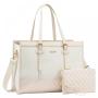 LOVEVOOK Fashion Design Canvas+PU Leather Large Business Work Office Handbags Ladies Custom Logo Laptop Tote Bags for Women 15.6