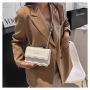 KBW412 Retro Women Bag 2023 New PU Solid Color Simple Fashion Casual Bag Chain Ladies Shoulder Crossbody Square Bag