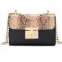 Guangzhou factory Fashion snake skin fabric women Bag leather chian Crossbody Bag
