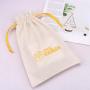 Recyclable High Quality Cotton Fabric Drawstring Shoes Hat Baby Clothes Packing Gift Bag Custom Logo Printed Muslin Dust Pouch