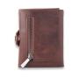 Superb Slim Trifold Wallet RFID Protection Vegan Leather Mini Wallet Thin Card Case With Coin Compartment