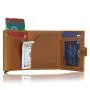 Leather Aluminum Metal Wallet Trifold Metal Wallet Leather Rfid Metal Pop Up Wallet