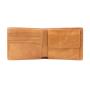 RFID blocking coin pocket wallet durable full grain leather bifold wallet for men