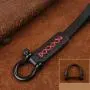 Stylish Vintage Crazy Horse Genuine Leather Key Ring Keychain Holder Promotional Leather Car Key Organizer Holder