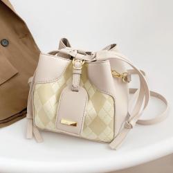 2024 new trend design ladies shoulder bag high quality simple texture bucket type crossbody bag