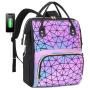 LOVEVOOK 2022 new 15.6inch laptop backpacks fashion business work luminous geometric school bags women travel backpack with USB