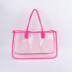 Keymay Clear PVC Tote Bag Stadium Approved Handbag Women Girls Concert Shopping Bag Jelly Color Chic Bags Transparent