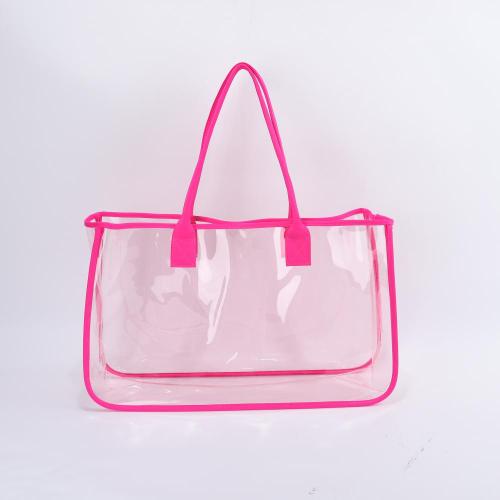 Keymay Clear PVC Tote Bag Stadium Approved Handbag Women Girls Concert Shopping Bag Jelly Color Chic Bags Transparent