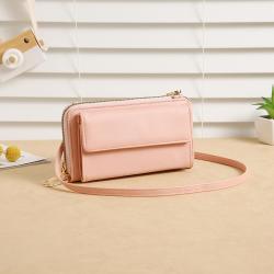Low MOQ Fashion Touch Screen Bosos Sac A Main Femme Mobile Phone Bag Zipper Leather Wallet Mini Purse For Women