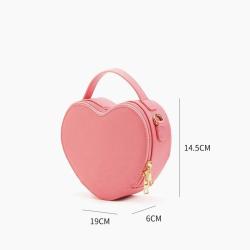 OEM ODM Fashion Cross Body Bag Ladies Shoulder Bag Luxury Vegan Leather Heart Shaped Handbag For Women