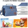 Collapsible Portable Large Bento Lunch Bag Insulated Leakproof Soft Lunch Box for Adult Men Women