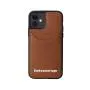 Custom Cell Phone Cover Case Litchi Pattern Genuine Leather Design With Card Pocket Slot Brand Phone Case