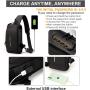 Gelory OEM Custom Logo Mens Motorcycle Chest Bag Anti-theft Sports Crossbody Bag with USB charing port