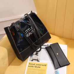 Hot Sale Fashion Hologram PVC Tote Bag Women Laser Handbag Holographic Iridescent Shopping Bag