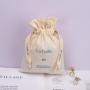 Custom Logo Printing Cotton Linen Cosmetic Skin Care Product Packing Bag High End Cotton Gift Makeup Pouch