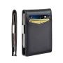 Vintage mens leather money clip bifold card holder slim leather carbon fiber money clips for men