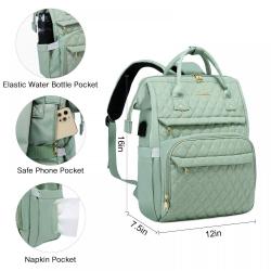 LOVEVOOK wholesale Quilted 15.6 notebook bags, elegant large school backpack work travel Women's laptop Backpacks with USB