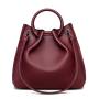 2024 Custom Wrinkle PU Leather Bucket Bag Handbag For Women Ladies Fashion Purse
