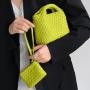 2024 Custom Logo Weave Leather Mini Bag Handbag For Women Luxury Purse With Clutch