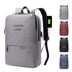Gelory Customized Logo College School Bags Backpacks Outdoor Man Travel Business Laptop Backpack With USB Charger Port