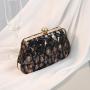 Retro Women's Bags 2024 New Clutch Ladies Embroidery Sequins Leopard Evening Bag Banquet Handbags