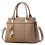 Korean Style Women Hanging Decoration Lichee Handbags China Wholesale PU Lady Bags Girl Pure Color Zipper Square Bag
