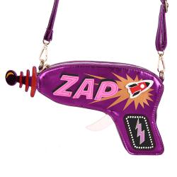 Fashion creative spoof fun Lightning letter reflective bright face pistol women's PU crossbody bag