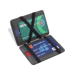 Customized leather magic wallet card holder leather men wallet rfid magic wallet with coin purse