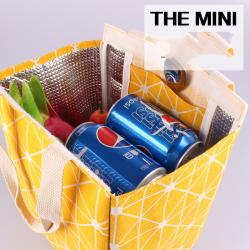 Lightweight Inner Pocket Lunch Bag Custom Logo Printed Canvas Fabric Reusable Cooler Tote Insulated Lunch Bag