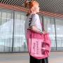 Summer fashion foldable transparent mesh nylon shoulder bag light all match travel handbag shopping bag