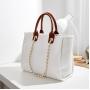 2024 Custom Large Canvas Tote Bag For Women Luxury With Chain Leather Handle