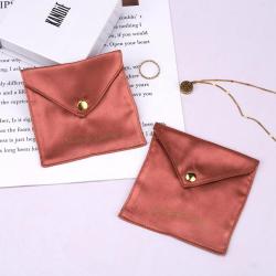 Wholesale Custom Logo Printing Small Silk Satin Envelope Jewelry Pouch Bracelet Storage Silk Jewelry Bag